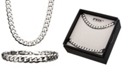 INOX Curb Chain 8" Bracelet and 22" Necklace Set